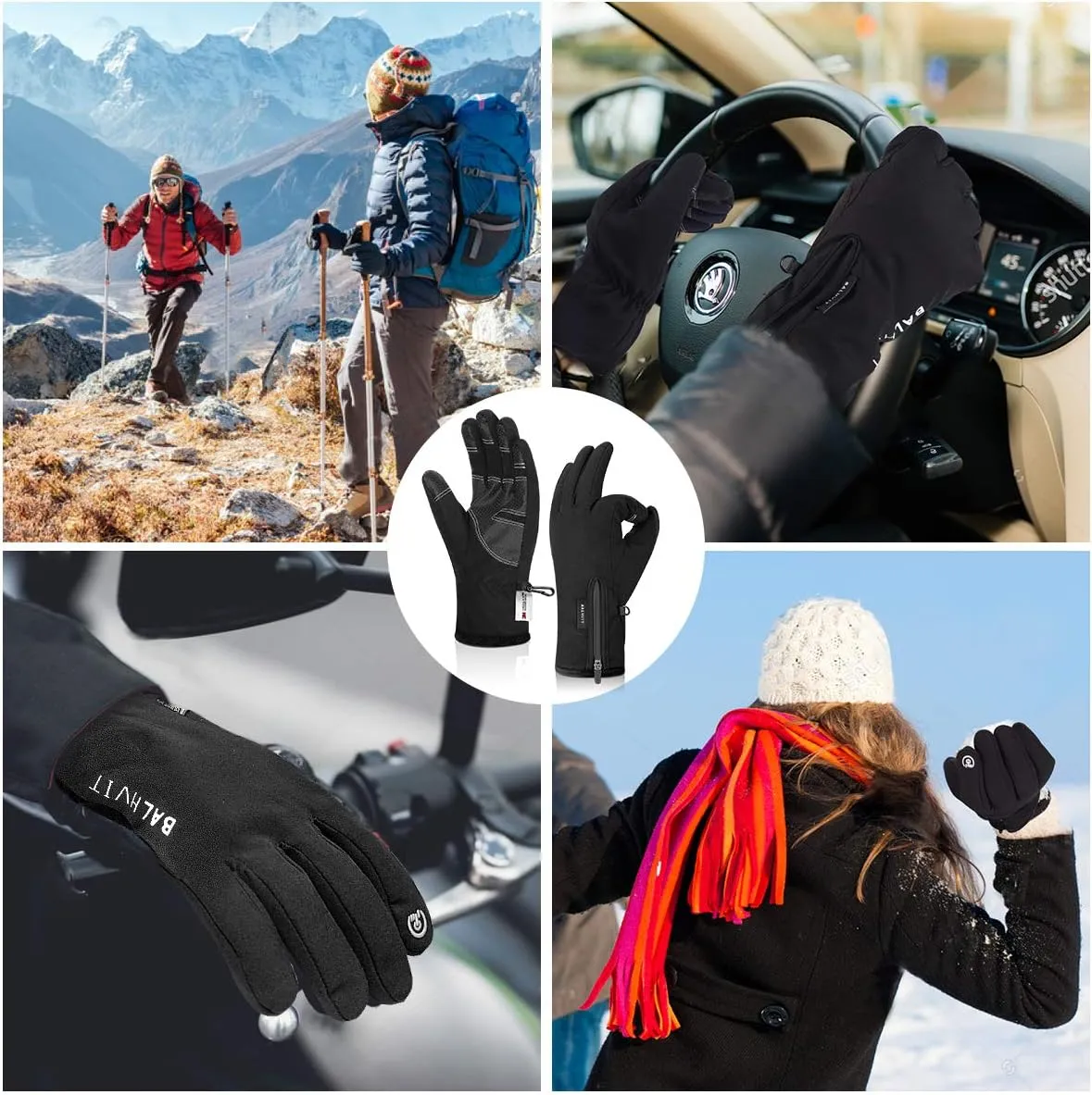 -10 Waterproof Winter Gloves for Men & Women, 5-Layer Touch Screen Breathable Cold Weather Gloves