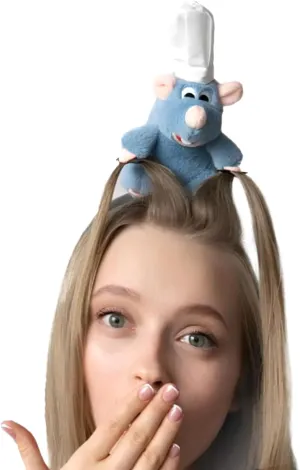 1 PCS Remy Headband, Mouse Plush Cute Mouse Stuffed Animal Headwear Cartoon Costume Props Funny Gifts for Adults