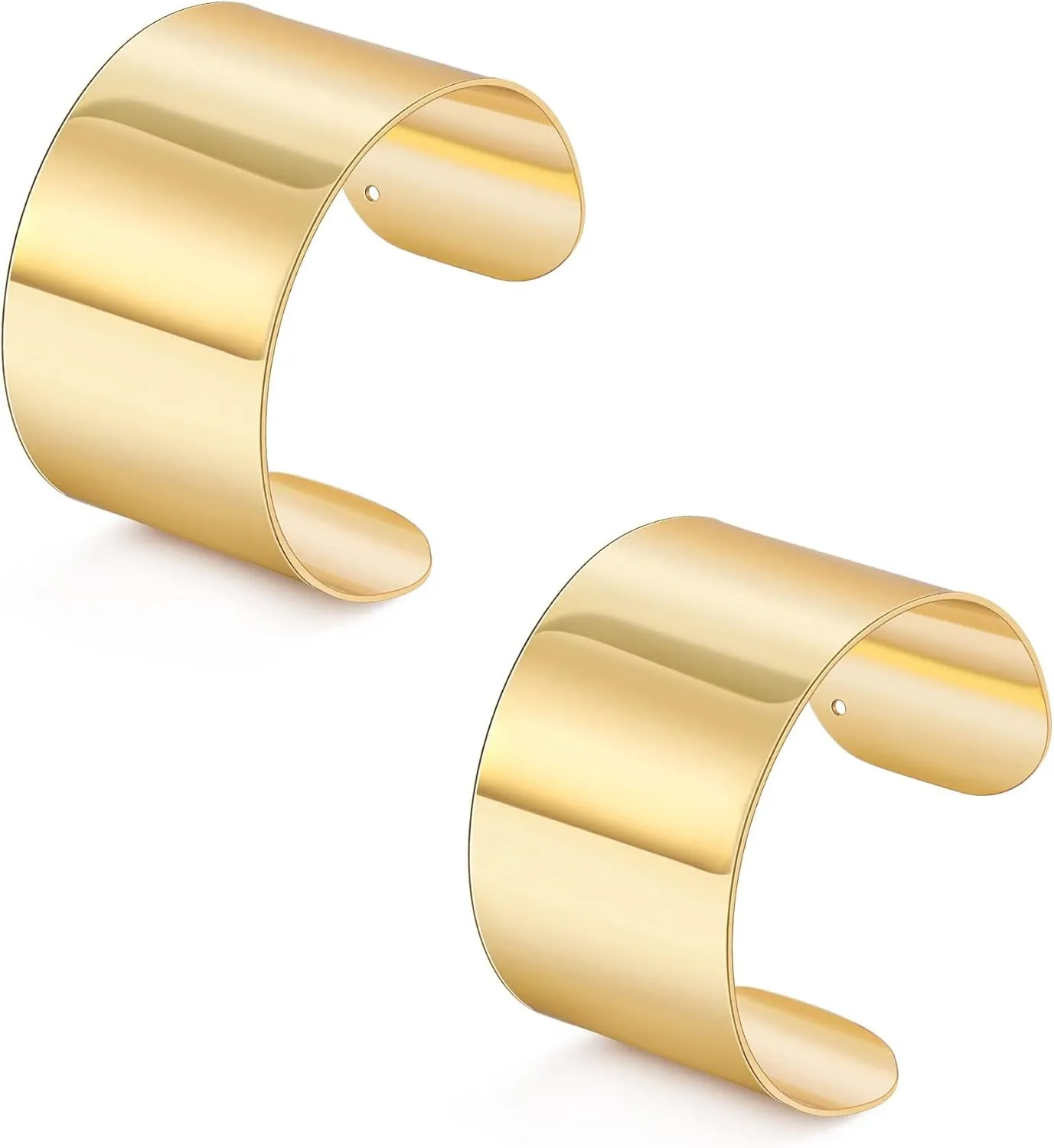 2-4PCS Gold Cuff Bracelets for Women Gold Bangle Bracelets Set Gold Cuff Jewelry Gold Open Wide Bracelets Adjustable