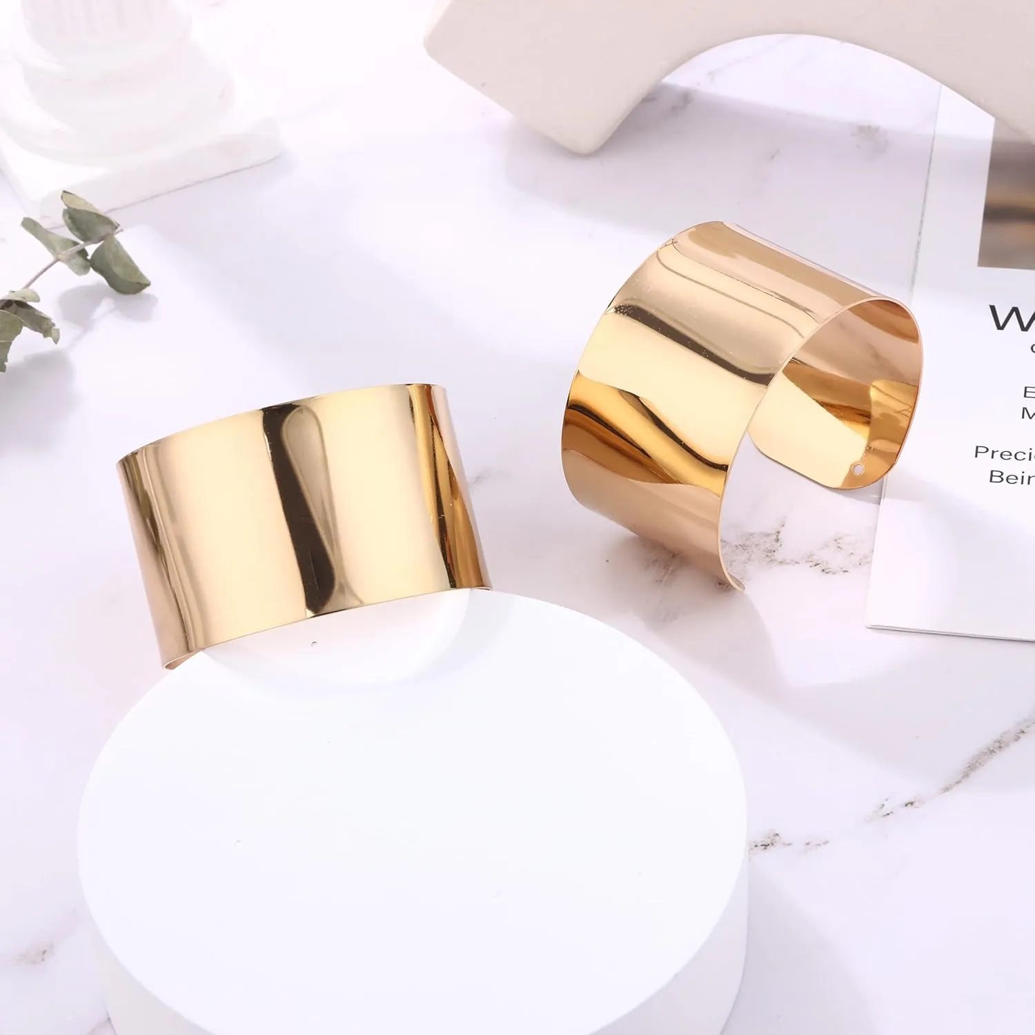2-4PCS Gold Cuff Bracelets for Women Gold Bangle Bracelets Set Gold Cuff Jewelry Gold Open Wide Bracelets Adjustable