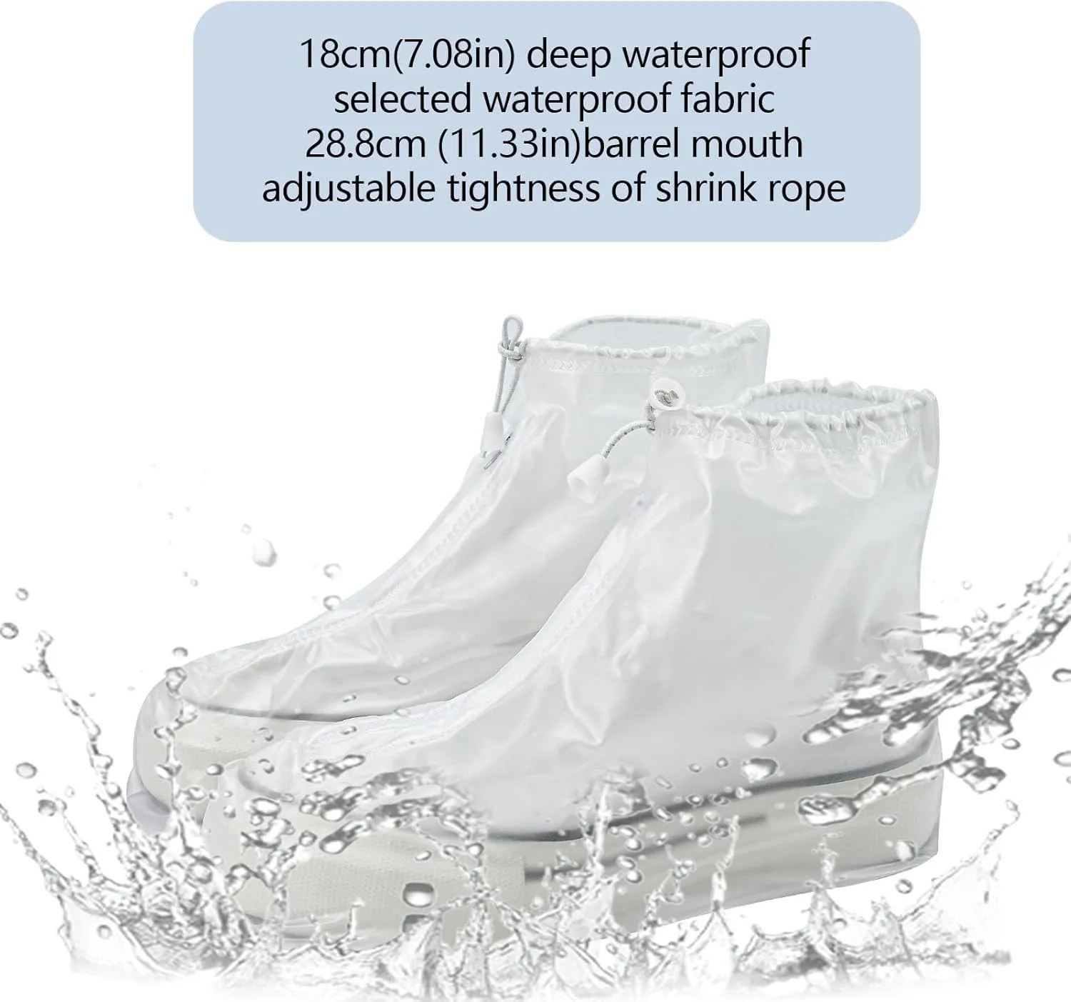 2 Pairs Waterproof Rain Covers for Shoes, PVC Reusable Rain Shoes Cover, Non-Slip Rain Boot Covers for Cycling Outdoor Camping