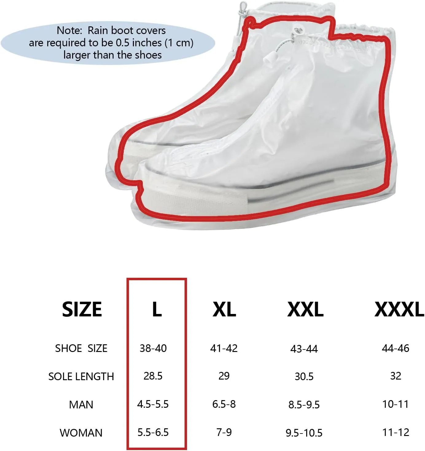 2 Pairs Waterproof Rain Covers for Shoes, PVC Reusable Rain Shoes Cover, Non-Slip Rain Boot Covers for Cycling Outdoor Camping