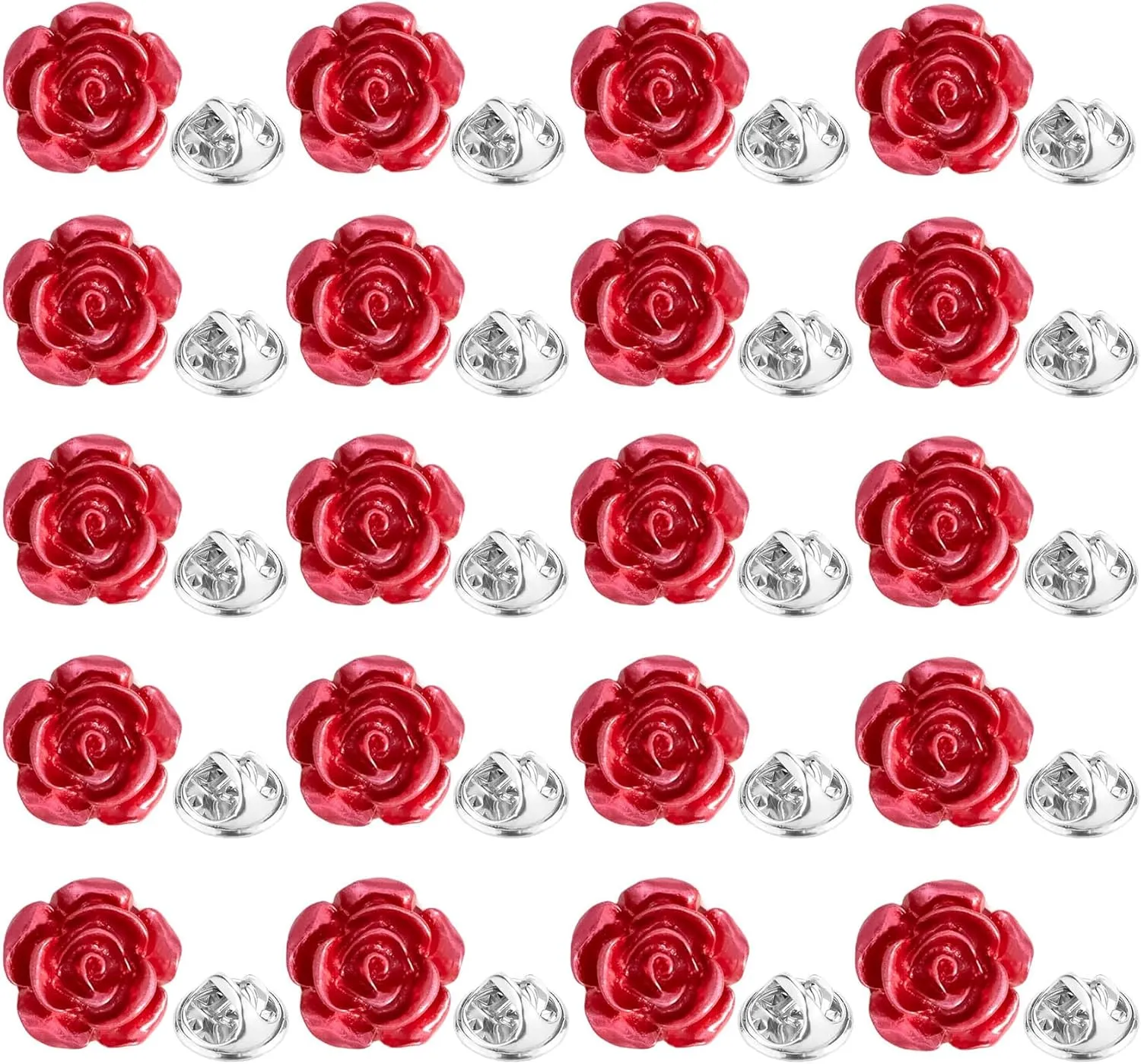 20 Pcs Enamel Rose Flowe Brooches Pins for Women Colorful Floral Brooch Flower Lapel Pin Badge Crafts Breastpin Jewelry Gift for Women Men Clothing Bags Backpacks Jackets Hat