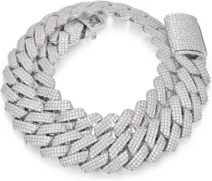 25MM Big Cuban Link Chain for Men Thick Iced Out Chain 18K Gold Plated 5A  Zicron Cuban Necklace Gold/Silver Iced Out Diamond Miami Cuban Necklace Bling Luxury Jewelry