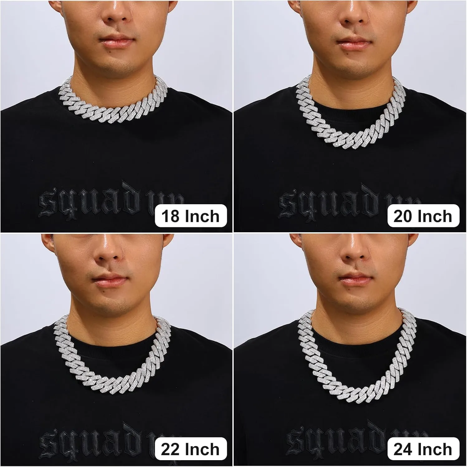 25MM Big Cuban Link Chain for Men Thick Iced Out Chain 18K Gold Plated 5A  Zicron Cuban Necklace Gold/Silver Iced Out Diamond Miami Cuban Necklace Bling Luxury Jewelry