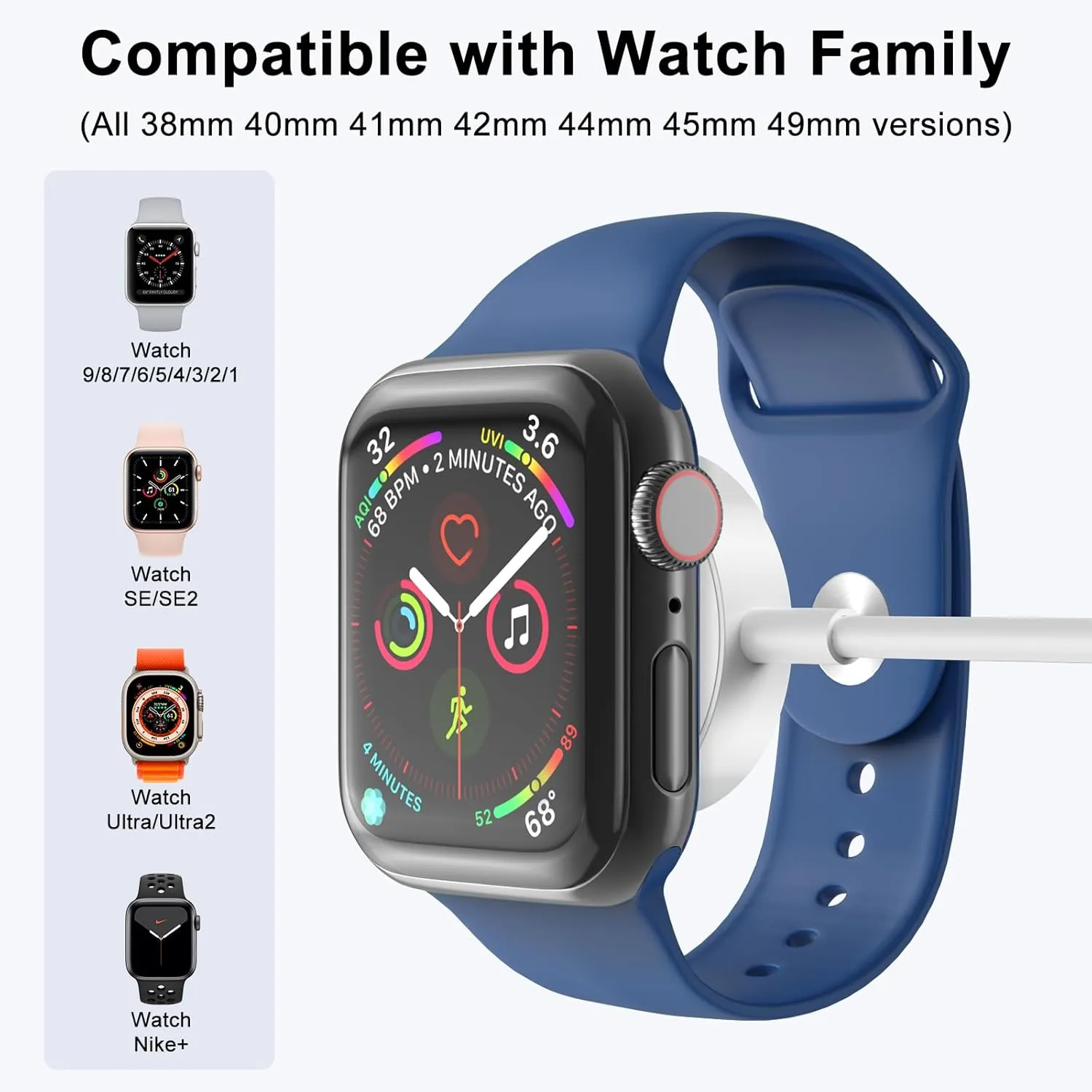 2Pack Upgraded for for Apple Watch Charger USB Magnetic Wireless Fast iWatch Charger Portable Compatible with iWatch Ultra/Series 9/8/7/6/SE/SE2/5/4/3/2/1-[3.3FT]