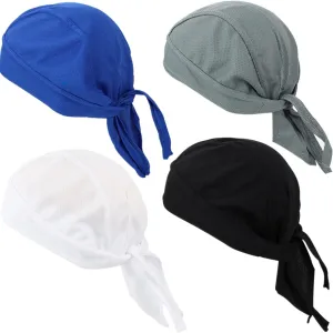 4 Pack Head Wraps Cycling Caps Dew Rag Skull Caps Beanie Cap Do Rags, Pirate Hats, Doo Rag, Durag Bandana