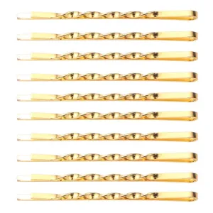 50 Pcs 2.17" Bobby Pins Metal Twist Hair Clips Simple Hairpins Hair Accessories for Women and Girls (Gold)