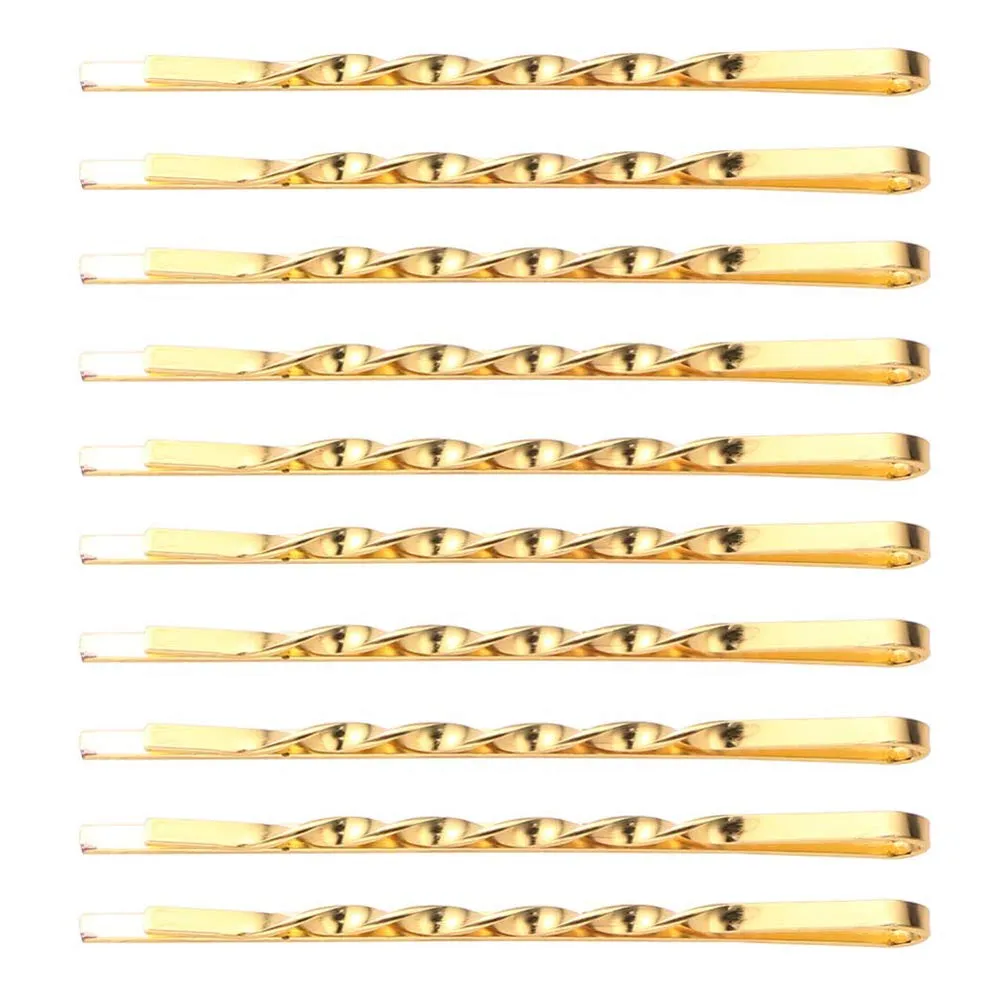 50 Pcs 2.17" Bobby Pins Metal Twist Hair Clips Simple Hairpins Hair Accessories for Women and Girls (Gold)