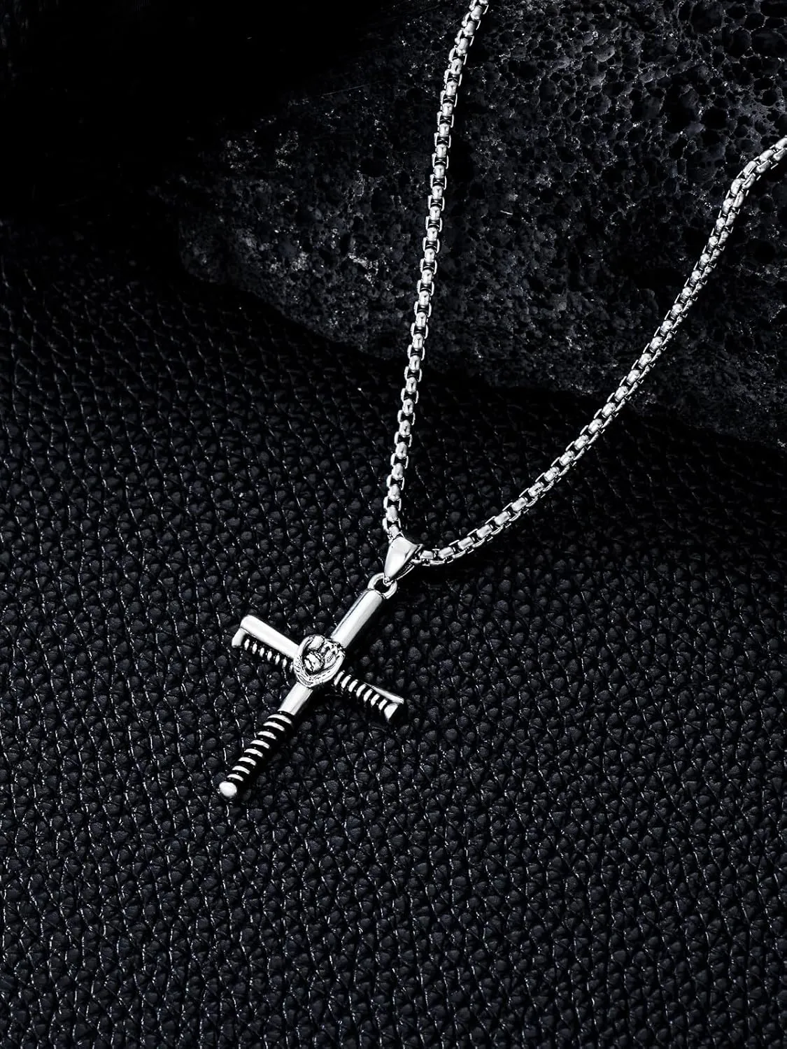 925 Sterling Silver Sports Necklace Cross Pendant Personalized Number Name Necklace Jewelry Gifts for Men Women(with Gift Box)