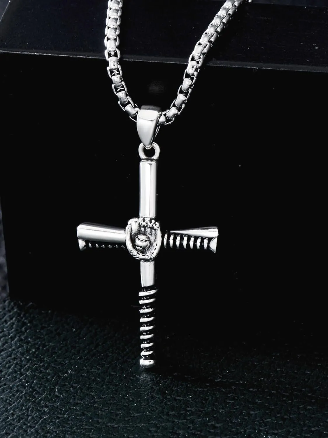 925 Sterling Silver Sports Necklace Cross Pendant Personalized Number Name Necklace Jewelry Gifts for Men Women(with Gift Box)