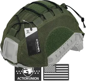ACTIONUNION Tactical Airsoft Helmet Cover Breathable Mesh Helmet Cover for PJ/BJ/MH Helmet