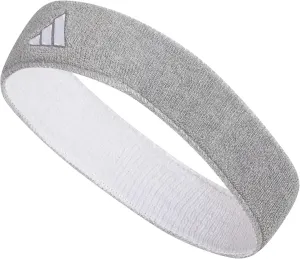 adidas Interval Reversible Elastic Sweat Headband for Men and Women, Heather Light Grey/White(2.0), One Size