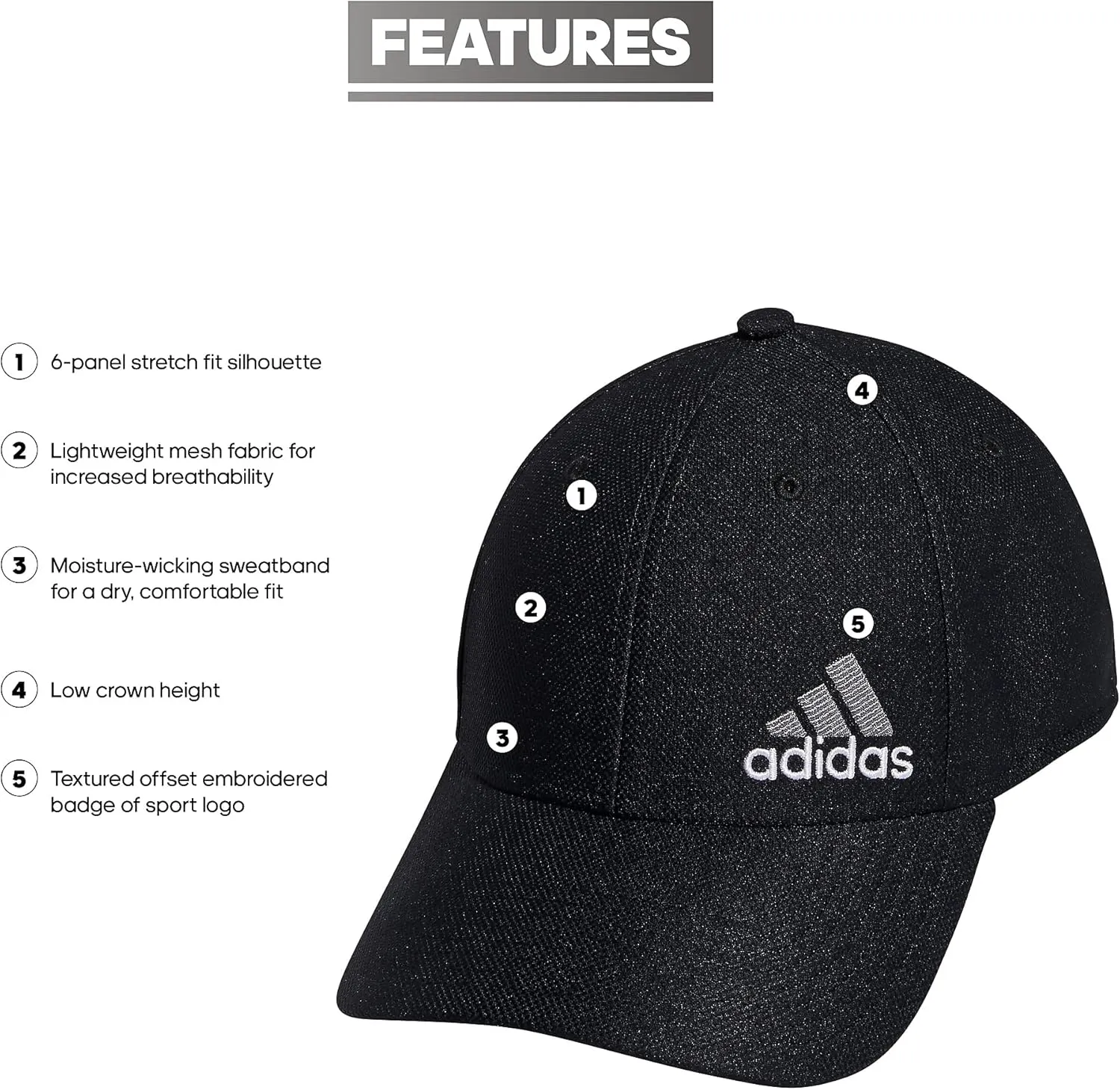 adidas Men's Release 3 Structured Stretch Fit Cap