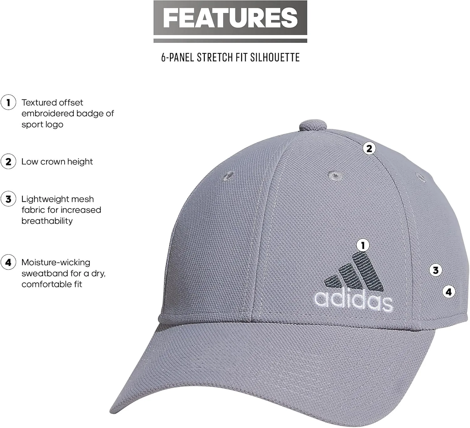 adidas Men's Release 3 Structured Stretch Fit Cap