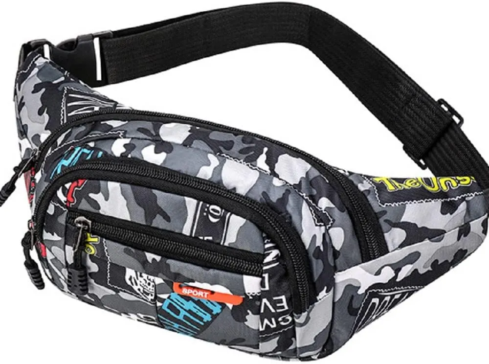AIBEARTY Kids Fanny Pack Boys Small Camouflage Waist Pack Belt Waist Bag Pack Pouch with Adjustable Strap for Children Sport Running, Camping, Trip
