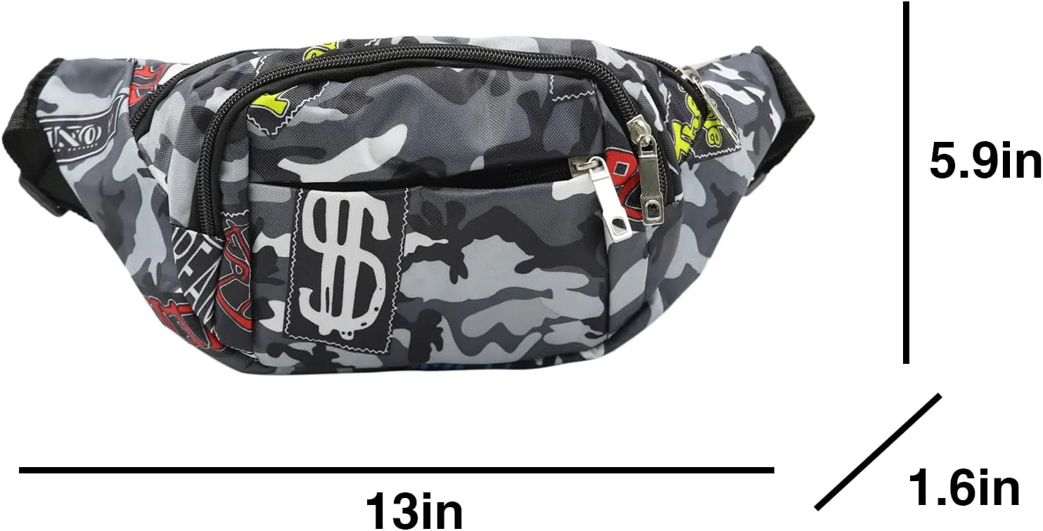 AIBEARTY Kids Fanny Pack Boys Small Camouflage Waist Pack Belt Waist Bag Pack Pouch with Adjustable Strap for Children Sport Running, Camping, Trip