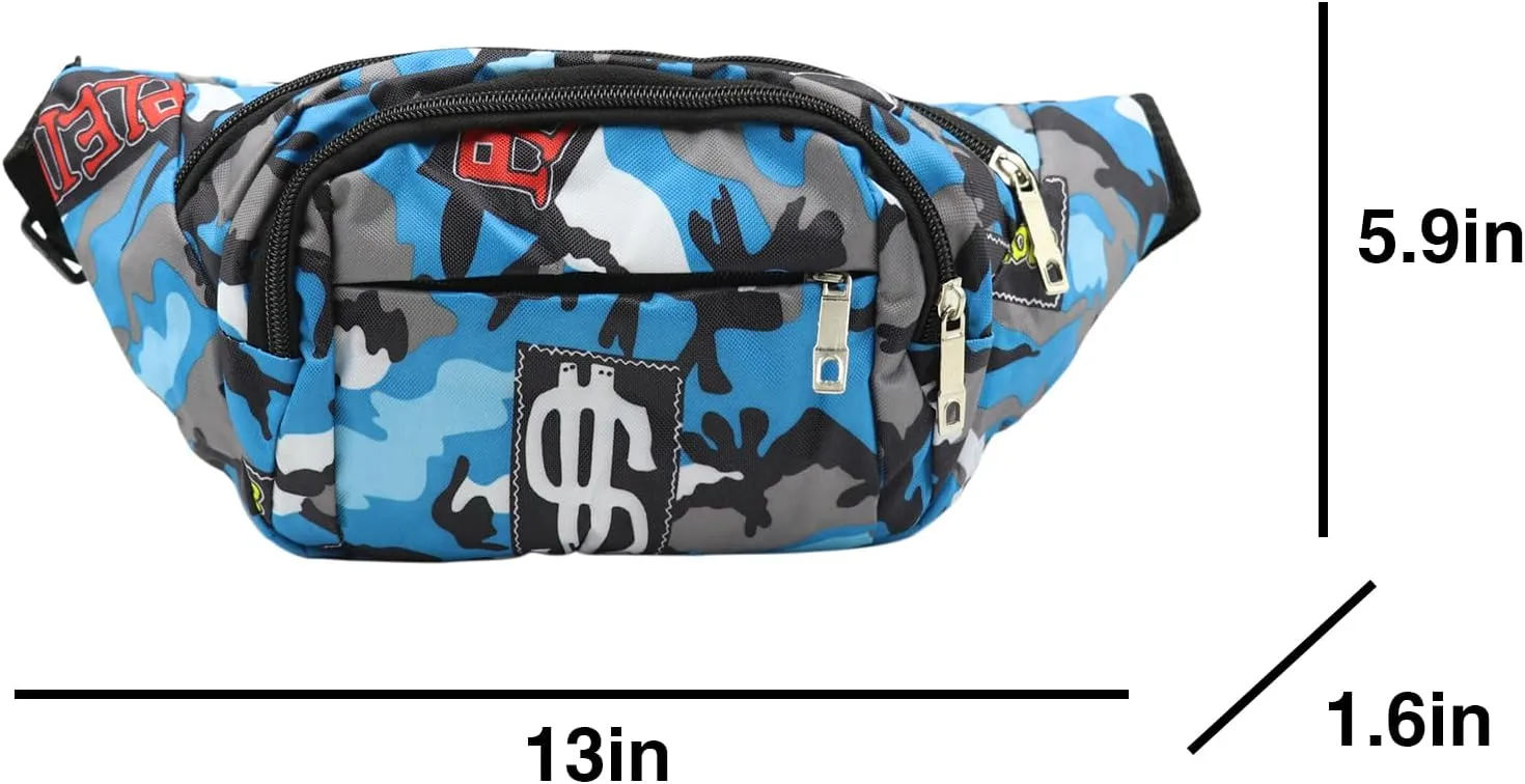 AIBEARTY Kids Fanny Pack Boys Small Camouflage Waist Pack Belt Waist Bag Pack Pouch with Adjustable Strap for Children Sport Running, Camping, Trip