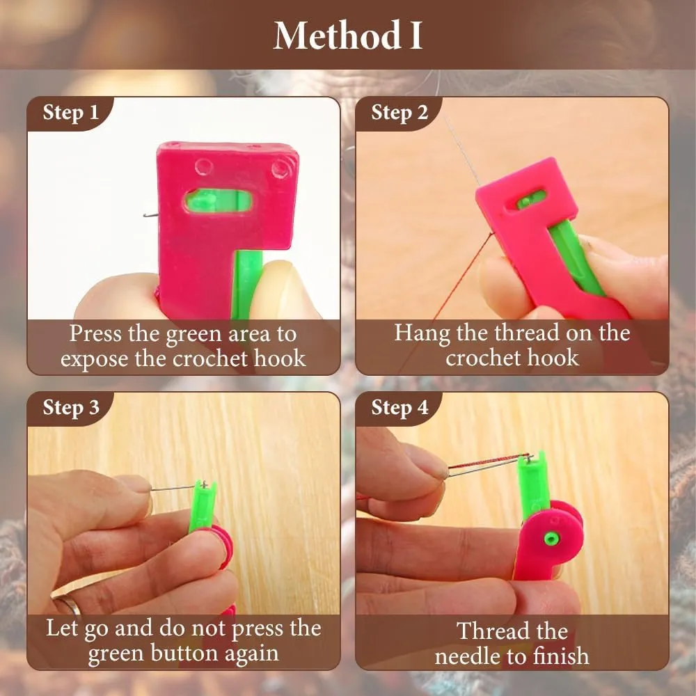 Automatic Needle Threader, 2025 Upgraded Sewing Machine Needle Threader for Hand Sewing, Automatic Needle Threading Device Small Needle Eye Threader Tool for DIY Embroidery Cross Stitch Craft (1 PCS)