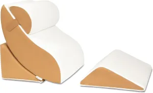 Avana Kind Bed Orthopedic Support Wedge Pillow Comfort System  for Post-Surgery, Heartburn, Snoring, Acid Reflux & GERD, 4-Piece-Set, Cloud/Camel