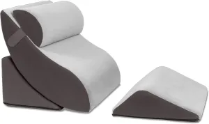 Avana Kind Bed Orthopedic Support Wedge Pillow Comfort System  for Post-Surgery, Heartburn, Snoring, Acid Reflux & GERD, 4-Piece-Set, Grey/Charcoal