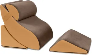 Avana Kind Bed Orthopedic Support Wedge Pillow Comfort System  for Post-Surgery, Heartburn, Snoring, Acid Reflux & GERD, 4-Piece-Set, Mocha/Camel