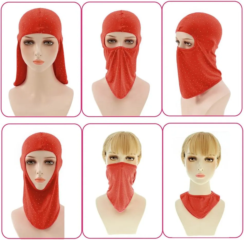 Balaclava Shiesty Ski Mask for Women Summer Bling Sequins Face Mask Cooling Neck Gaiter for Motorcycle Cycling