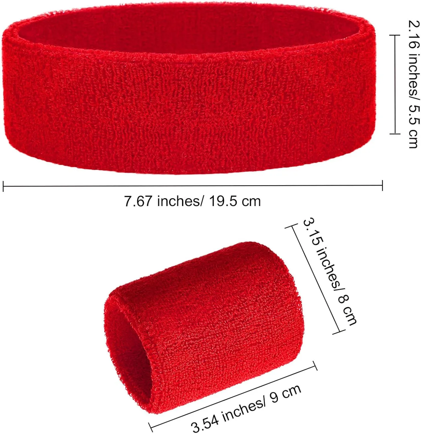 Bememo 6 Pcs Neon Sports Sweatbands Set Paris Sports Competitions Sweatbands 2 Headband 4 Wristbands Breathable Terry Cloth Athletic Bands for Basketball Tennis Costumes Cosplay