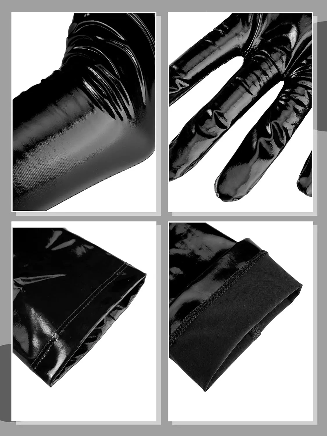 Bencailor Women Long Gloves Patent Leather Gloves for Costume Photoshoot