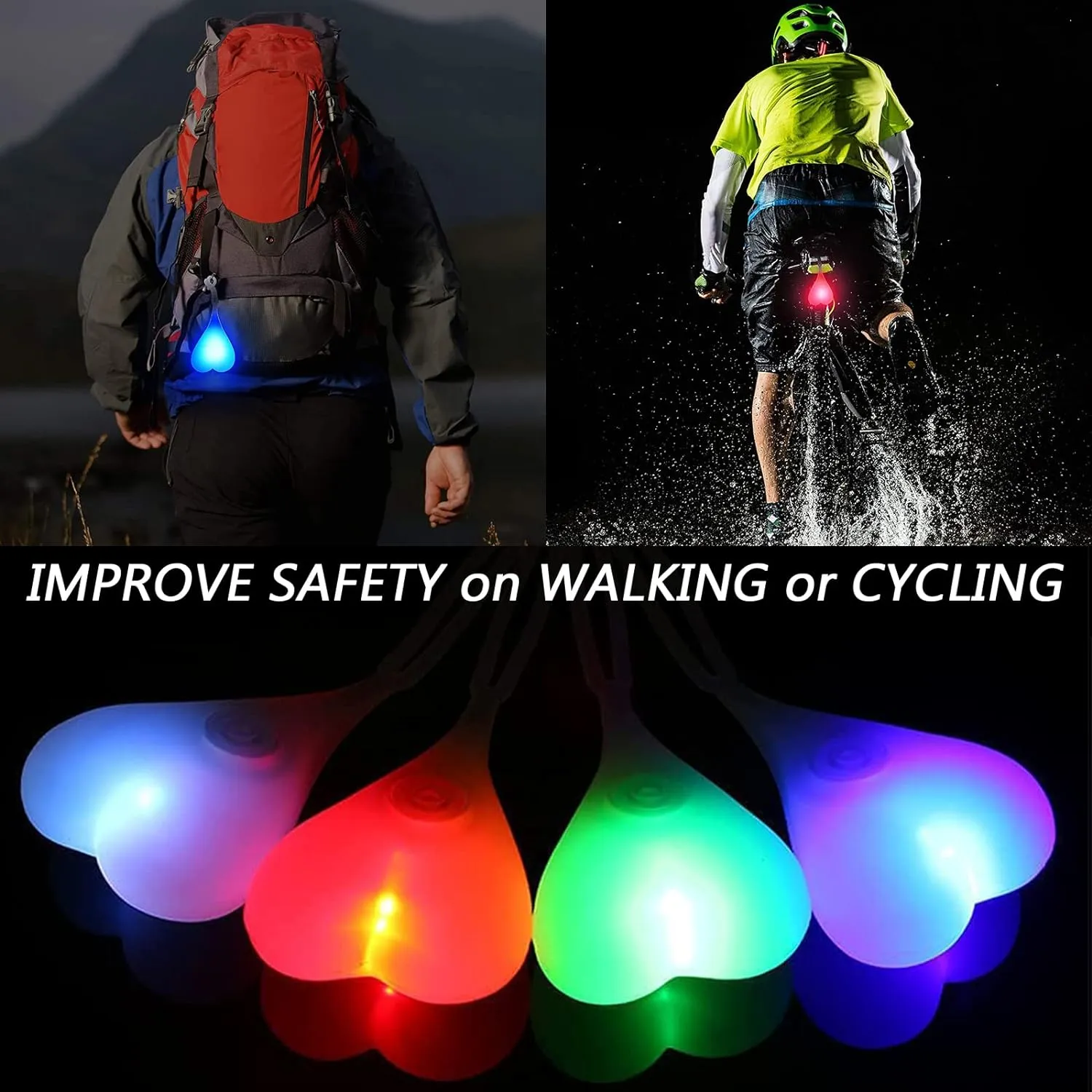 Bike Reflectors LED Bicycle Rear Lights Night Essential Cycling Balls Tail Light Seat Back Egg Lamp Waterproof Silicone Warning Light for Truck