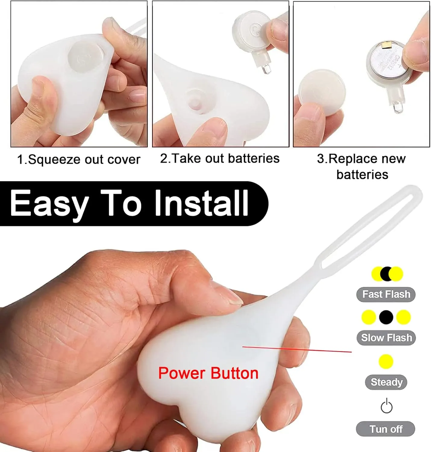 Bike Reflectors LED Bicycle Rear Lights Night Essential Cycling Balls Tail Light Seat Back Egg Lamp Waterproof Silicone Warning Light for Truck