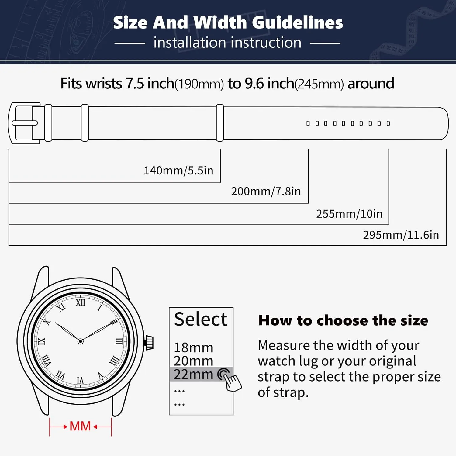 BINLUN Leather Watch Band Crazy Horse Oiled Leather Watch Straps 18mm 19mm 20mm 21mm 22mm 24mm Replacement One-Piece Watchbands for Men and Women Silver & Black Buckle