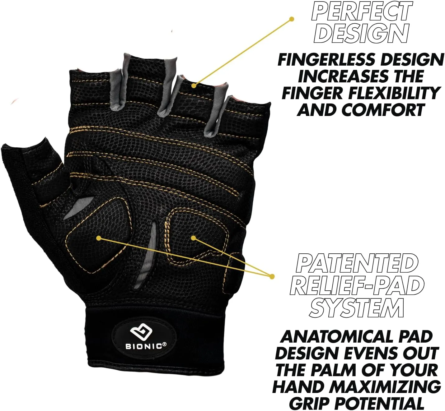 Bionic Women's Beastmode Half Finger Gym Workout Gloves