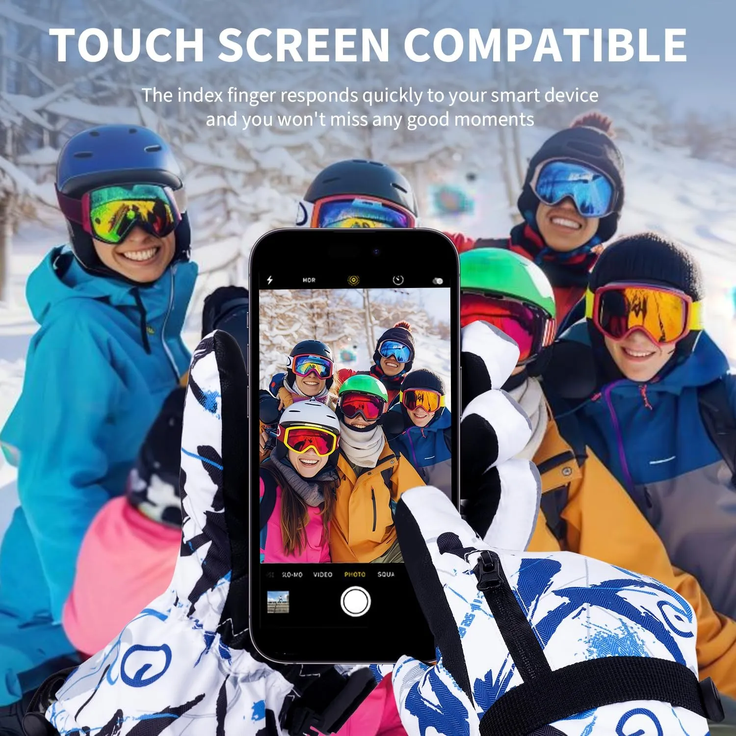 BOSONER Ski Snowboard Gloves, Waterproof Winter Warm Gloves, Cold Weather Touchscreen Snow Gloves for Mens, Womens, Kids Skiing,Snowboarding
