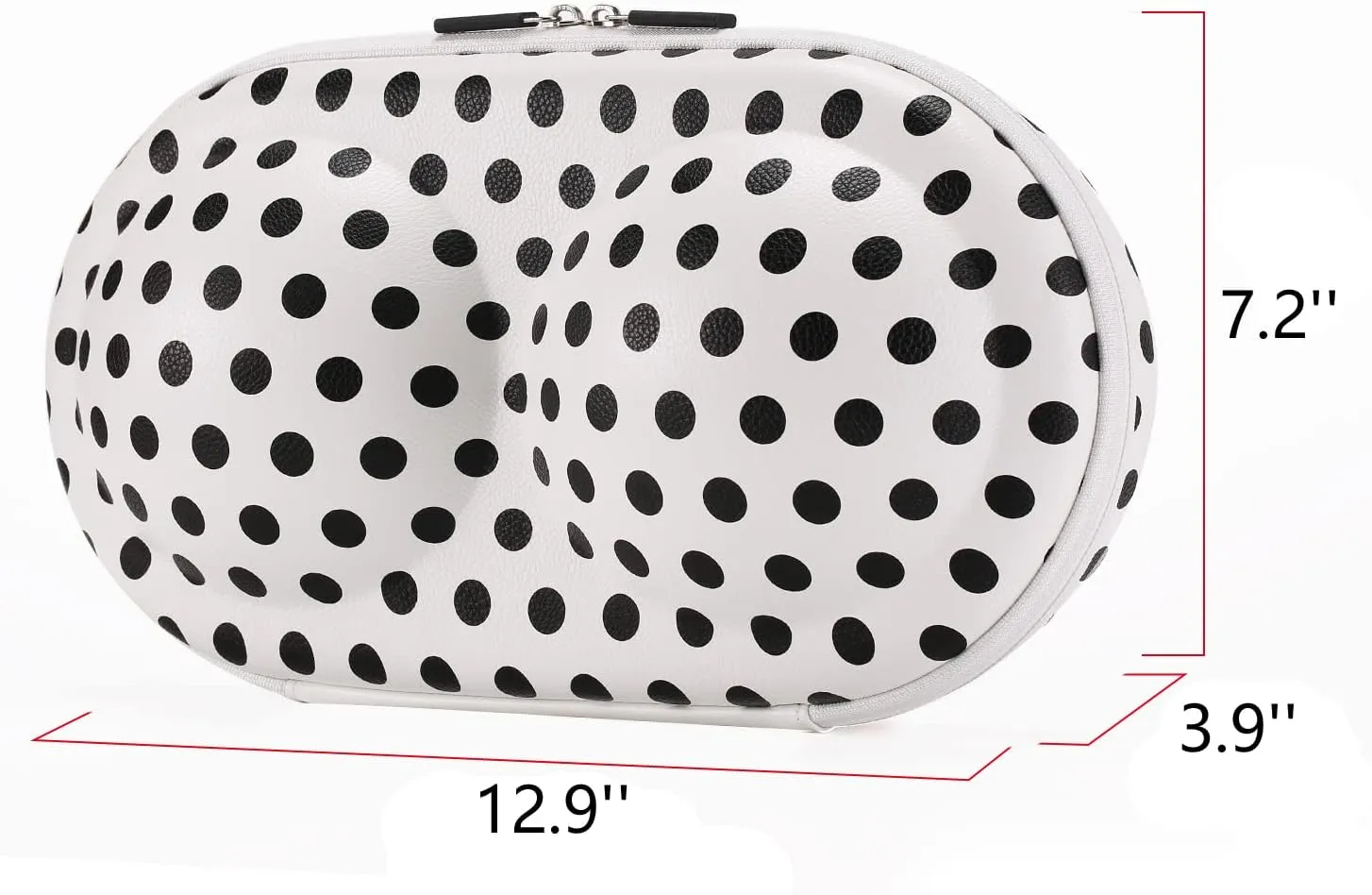 Bra Case Premium Lingerie Travel Bag Zip Underwear Organizer Bag for A-C Cup (Black Dot)