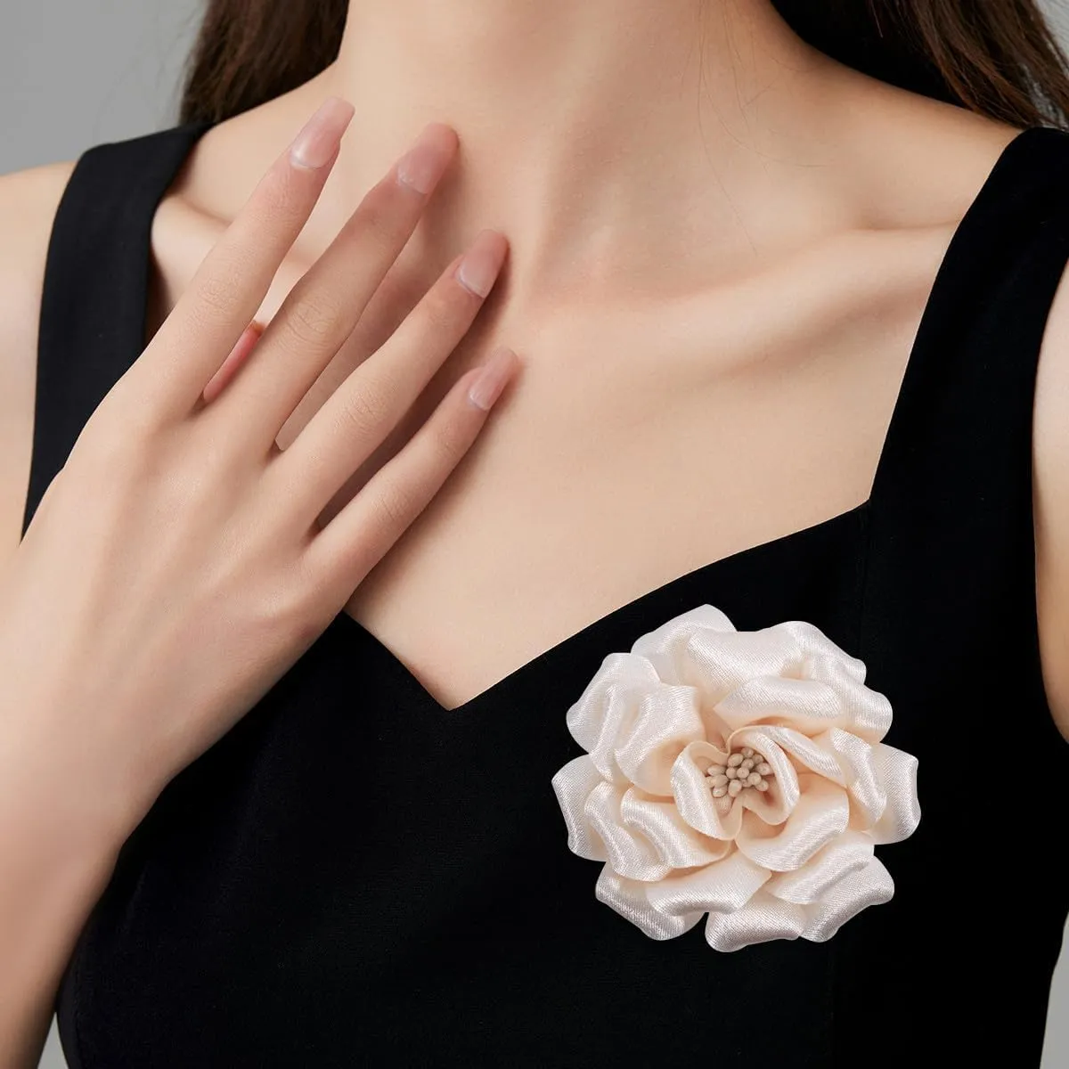 Camellia Flower Brooches and Pins for Women | Hat and Hair Pins | Flower Clips for Clothes