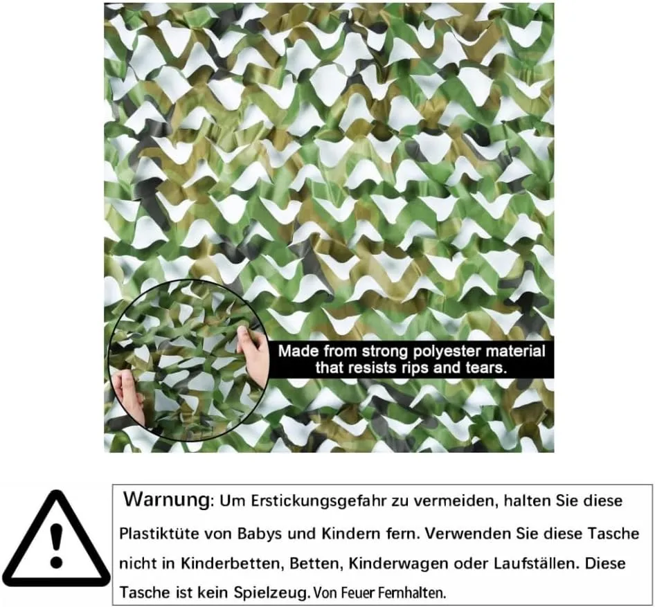 Camo Netting, Camouflage Netting Bulk Roll for Hunting Military Army Party Decoration Sunshade