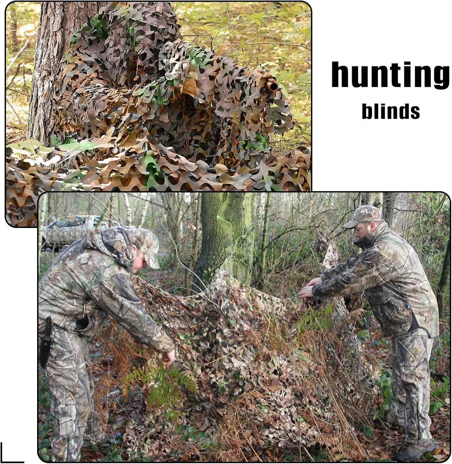 Camo Netting, Camouflage Netting, Hunting Blind Camo Net, Army Party Decorations, Sunshade Fence Nets, Lightweight, Bulk Roll, Mesh, Great for Camping, Shooting, Photograph, Car Cover, Outdoor