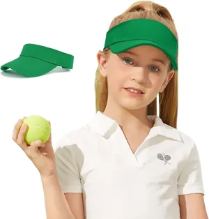 Century Star UPF 50  Kids Visor Sun Hat Adjustable Girls High Ponytail Tennis Hat Sports Boys Running Golf Visor Cap