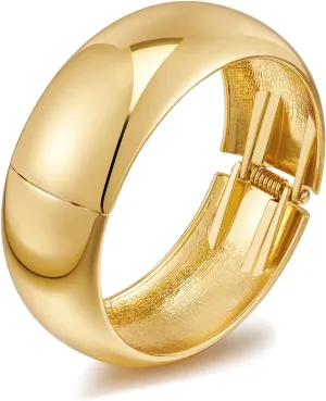 Chunky Gold Cuff Bracelets for Women Wide Gold Bangle Bracelet Hammered Open Wrist Cuff Bracelet Christmas Holiday Jewelry