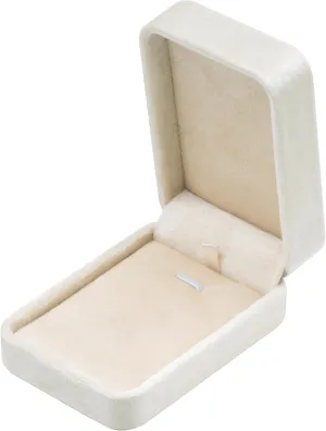 Classic Velvet Jewelry Gift Box Case for Necklace Pendant (Beige)