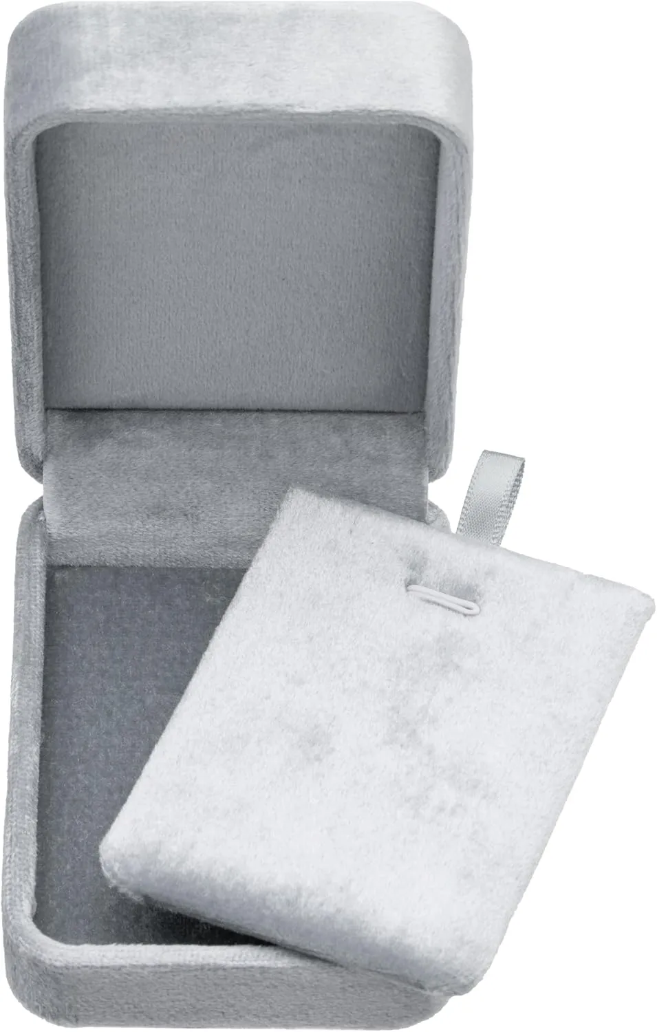 Classic Velvet Jewelry Gift Box Case for Necklace Pendant (Grey)