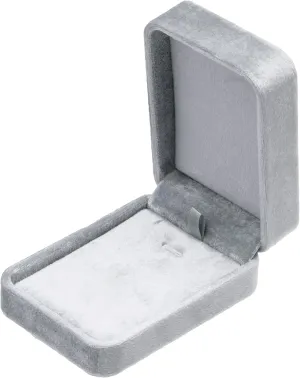 Classic Velvet Jewelry Gift Box Case for Necklace Pendant (Grey)
