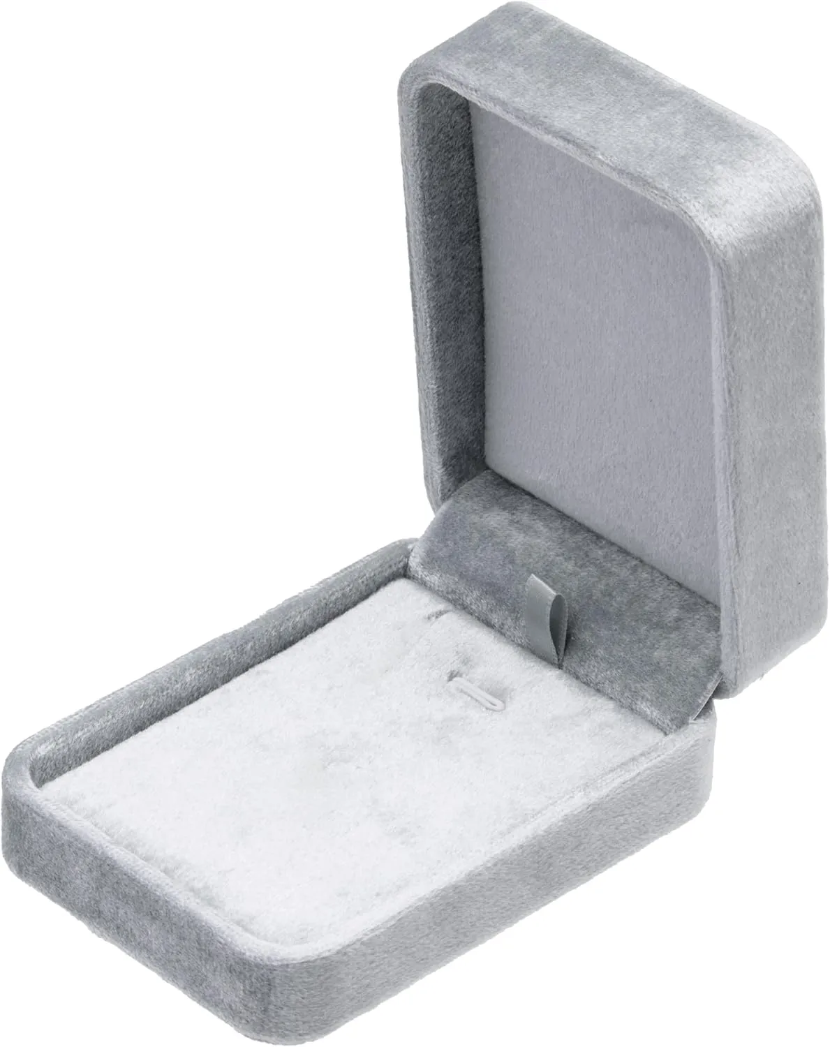 Classic Velvet Jewelry Gift Box Case for Necklace Pendant (Grey)