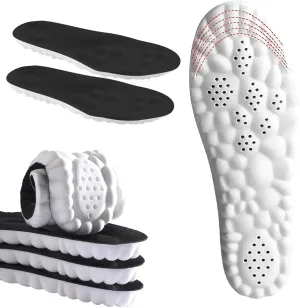 Cloud Insoles for Men and Women, Soft Memory Foam Cushioned Cloud Insoles, Anti-Fatigue, Shock Absorption, Relieve Foot Pain, Ultra Soft Comfort Insoles (Black, Men: US 7-11)