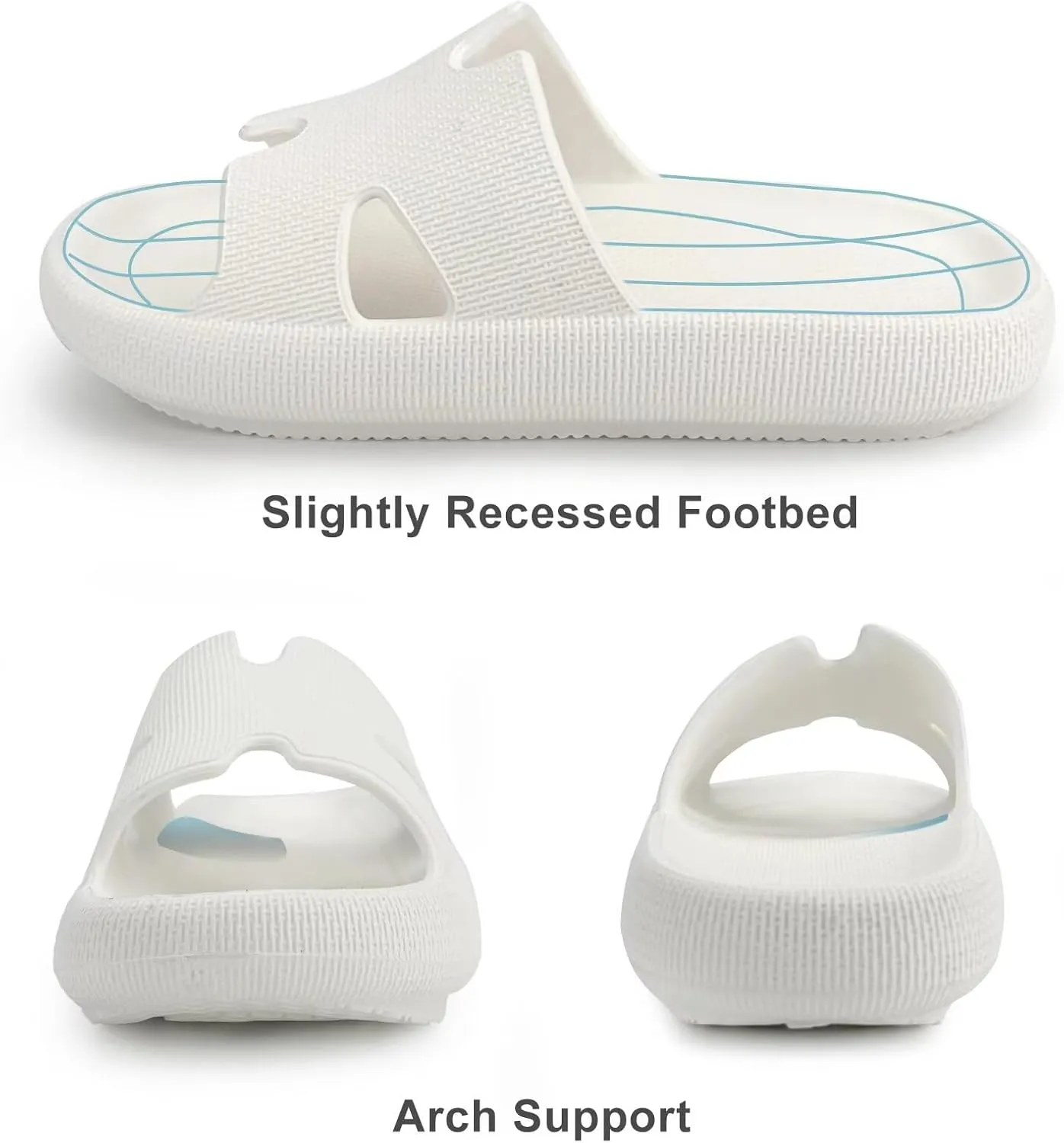 Cloud Slides for Women and Men Cushion Recovery Pillow Sandals, Memory Foam House Shower Slippers for Woman, Non-Slip Comfort Quick Drying