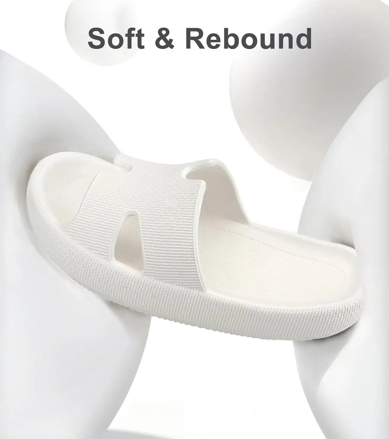 Cloud Slides for Women and Men Cushion Recovery Pillow Sandals, Memory Foam House Shower Slippers for Woman, Non-Slip Comfort Quick Drying