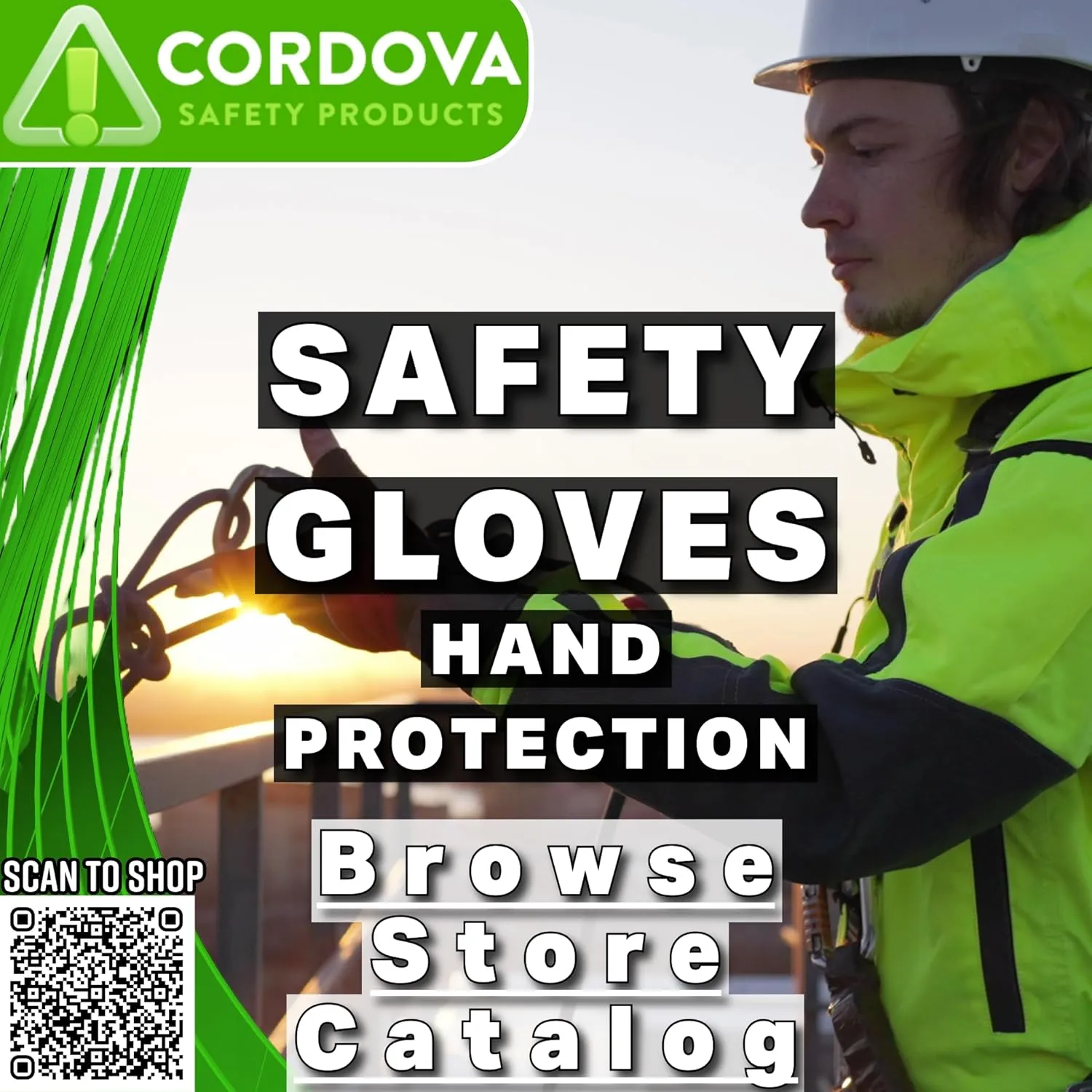 Cold Snap Gloves, 7-Gauge, Hi-Vis Green, Brushed, Loop-In, Acrylic Terry Shell, Black Foam Latex Palm Coating