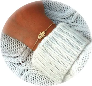 Collner Dainty Gold Bracelet for Women 14K Gold Plated Lightweight Chain Bracelet Herringbone Pearl Circle Bracelet Charm Minimalist Handmade Jewelry Gift
