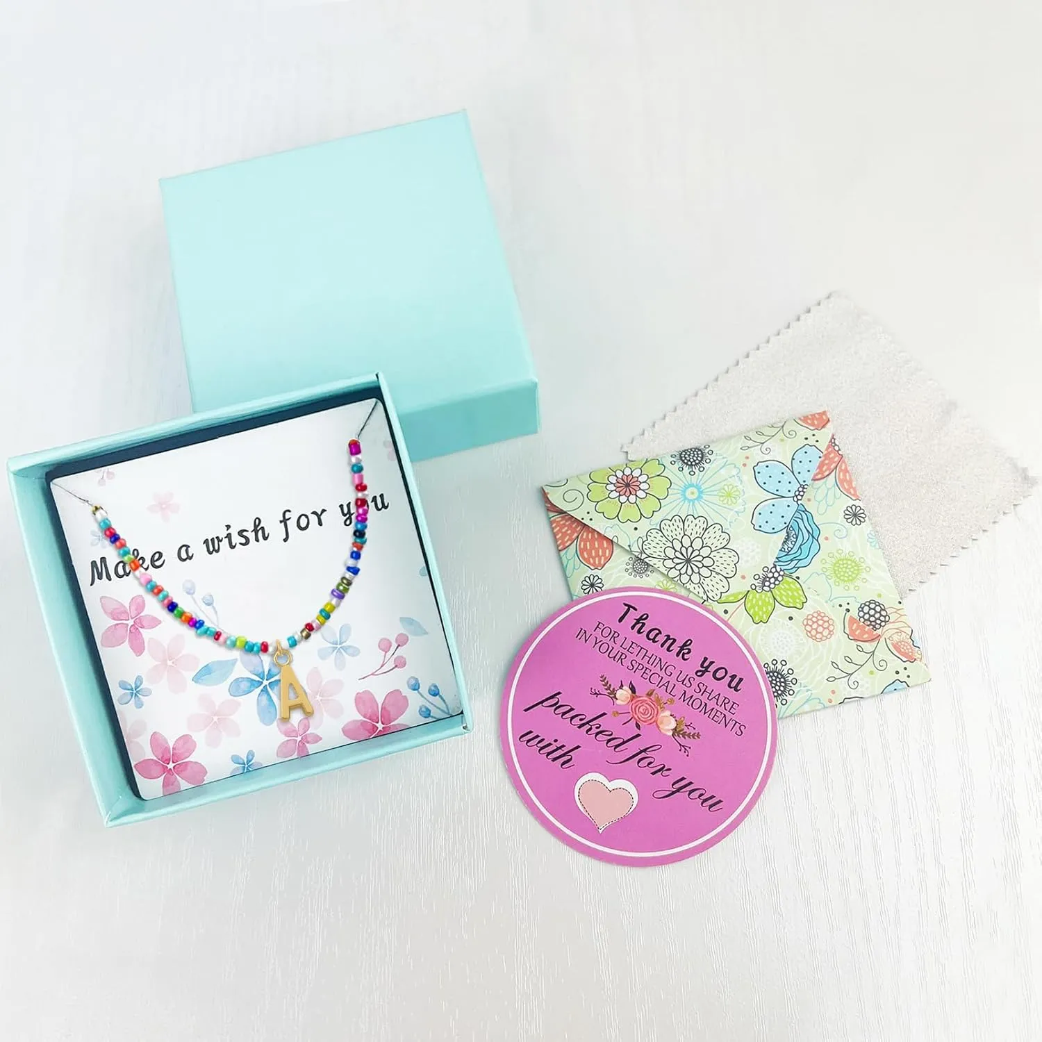 Colorful Beaded Initial Necklaces for Kids Girls, Personized Graduation Birthday Gifts - Choker Necklace for Women,Teen and Preteen Girls